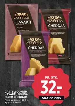MENY Castello (Aged Havarti, Gouda eller Cheddar) tilbud