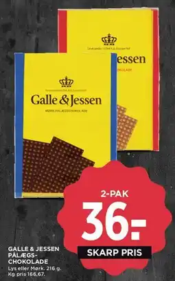 MENY Galle & Jessen Pålægschokolade tilbud