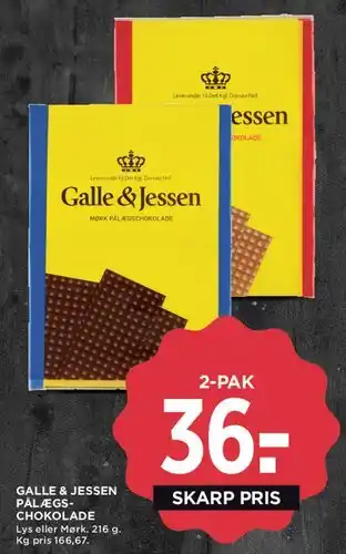 MENY Galle & Jessen Pålægschokolade tilbud