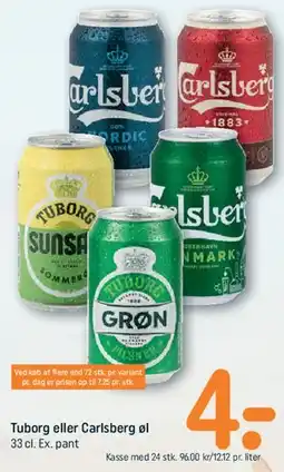 REMA 1000 Tuborg eller Carlsberg øl tilbud