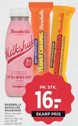 MENY Barebells bar eller milkshake tilbud