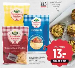 MENY Karolines Køkken eller Cheasy Revet Ost tilbud