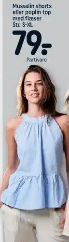 REMA 1000 Musselin shorts eller poplin top med flæser tilbud