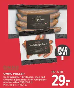 MENY OMHU PØLSER tilbud