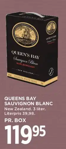 MENY Queen's Bay Sauvignon Blanc (box) tilbud