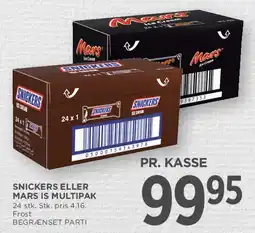 MENY Snickers eller Mars multipak tilbud