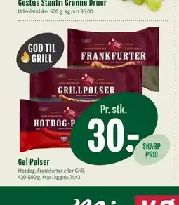 Min Købmand Gøl Pølser tilbud