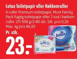 Min Købmand Lotus Toiletpapir eller Køkkenruller tilbud