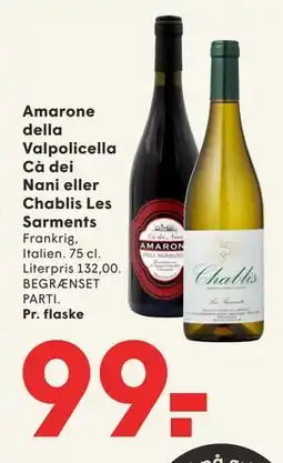 SPAR Amarone della Valpolicella Cà dei Nani eller Chablis Les Sarments tilbud