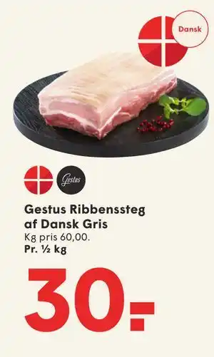 SPAR Gestus Ribbenssteg af Dansk Gris tilbud