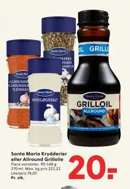 SPAR Santa Maria Krydderier eller Allround Grillolie tilbud