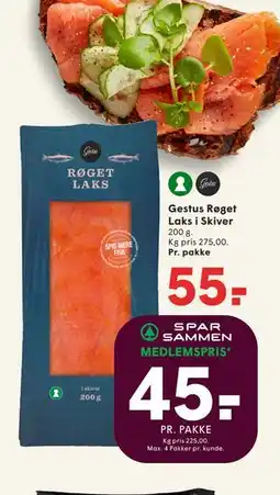 SPAR Gestus Røget Laks i Skiver tilbud