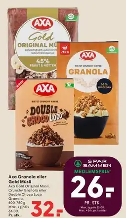 SPAR Axa Granola eller Gold Müsli tilbud
