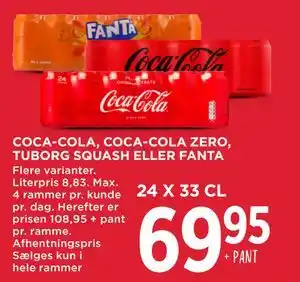 MENY COCA-COLA, COCA-COLA ZERO, TUBORG SQUASH ELLER FANTA tilbud