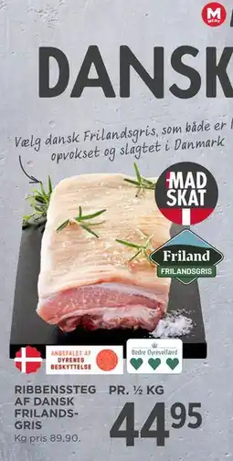 MENY RIBBENSSTEG AF DANSK FRILANDSGRIS tilbud