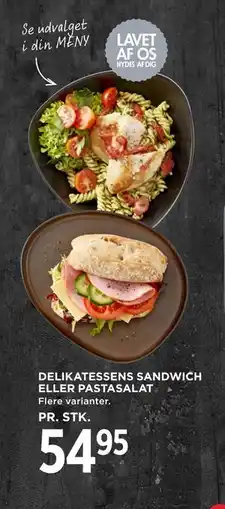 MENY DELIKATESSENS SANDWICH ELLER PASTASALAT tilbud