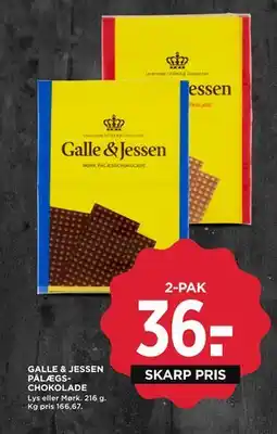 MENY GALLE & JESSEN PÅLÆGSCHOKOLADE tilbud