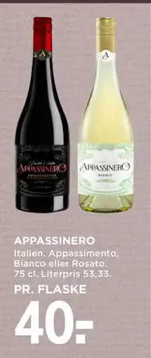 MENY APPASSINERO tilbud