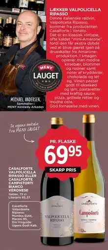 MENY CASALFORTE VALPOLICELLA RIPASSO ELLER CASALFORTE CAMPISTORTI BIANCO VERONESE tilbud