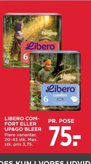 MENY LIBERO COMFORT ELLER UP&GO BLEER tilbud