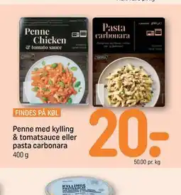 REMA 1000 Penne med kylling & tomatsauce eller pasta carbonara tilbud