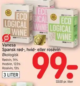 REMA 1000 Vanesa Spansk rød-, hvid- eller rosévin tilbud