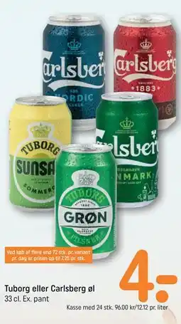 REMA 1000 Tuborg eller Carlsberg øl tilbud
