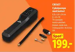 Lidl CRIVIT Cykelpumpe med batteri tilbud