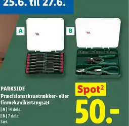 Lidl PARKSIDE Præcisionsskruetrækker- eller finmekanikertangsæt tilbud