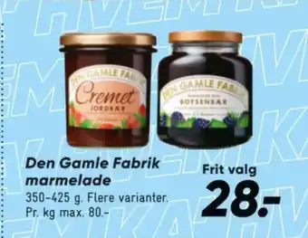 Bilka Den Gamle Fabrik marmelade tilbud