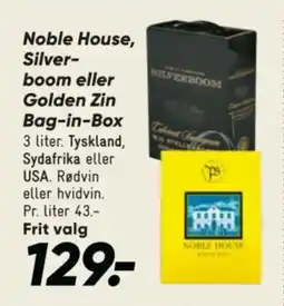 Bilka Noble House, Silver- boom eller Golden Zin Bag-in-Box tilbud