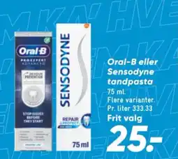 Bilka Oral-B eller Sensodyne tandpasta tilbud