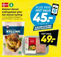 Bilka Hakket dansk kyllingekød eller hel dansk kylling tilbud