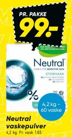 Bilka Neutral vaskepulver tilbud