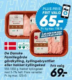 Bilka De Danske Familiegårde - gårdkylling, kyllingebrystfilet eller hakket kyllingekød tilbud