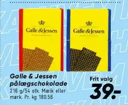 Bilka Galle & Jessen pålægschokolade tilbud