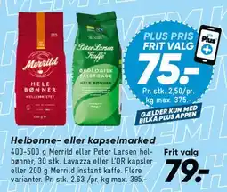 Bilka Helbønne- eller kapselkaffe (udvalgte mærker) tilbud