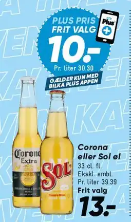 Bilka Corona eller Sol tilbud