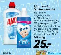 Bilka Ajax / Klorin / Dunlet / Vel tilbud
