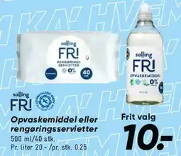 Bilka Opvaskemiddel / rengøringsservietter tilbud