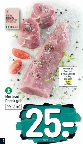 REMA 1000 Mørbrad Dansk gris tilbud