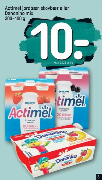 REMA 1000 Actimel jordbær, skovbær eller Danonino mix tilbud