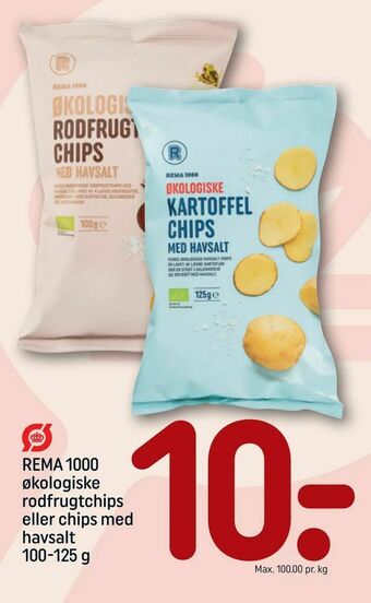 REMA 1000 REMA 1000 økologiske rodfrugtchips eller chips med havsalt tilbud