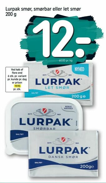 REMA 1000 Lurpak smør, smørbar eller let smør tilbud