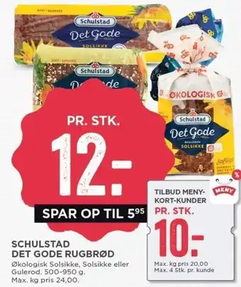 MENY Schulstad Det Gode Rugbrød 500-950 g tilbud