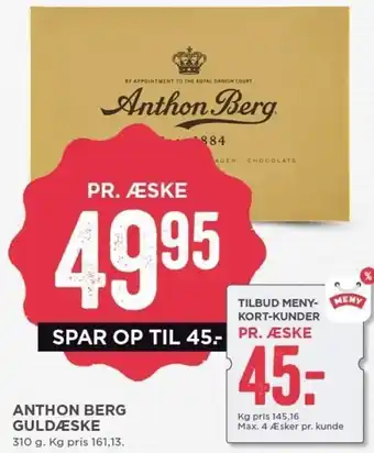 MENY Anthon Berg Guldæske 310 g tilbud