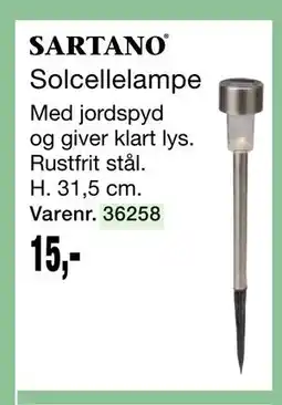 Harald Nyborg SARTANO Solcellelampe tilbud