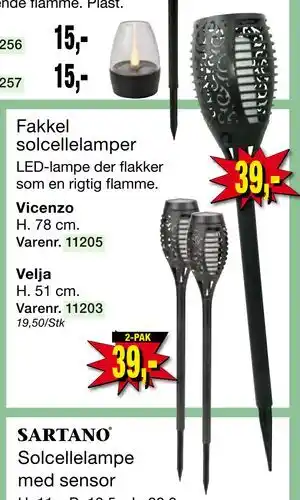 Fakkel solcellelamper