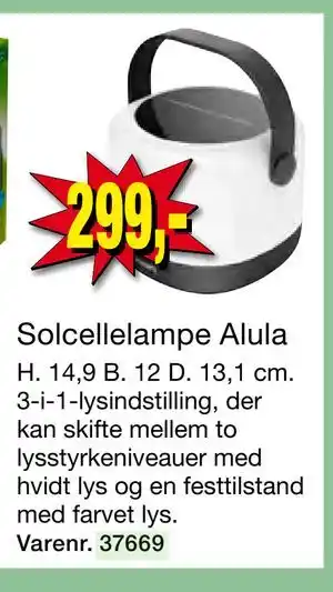 Harald Nyborg Solcellelampe Alula tilbud
