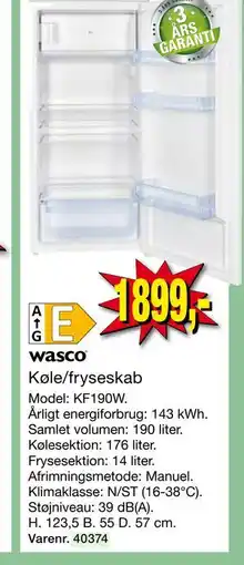 Harald Nyborg Køle/fryseskab tilbud